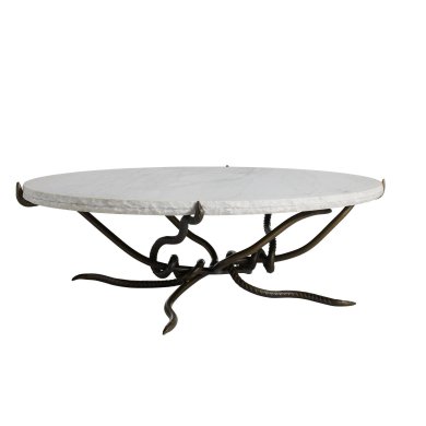 Arteriors Muscadine Coffee Table by Barry Dixon with natural stone top