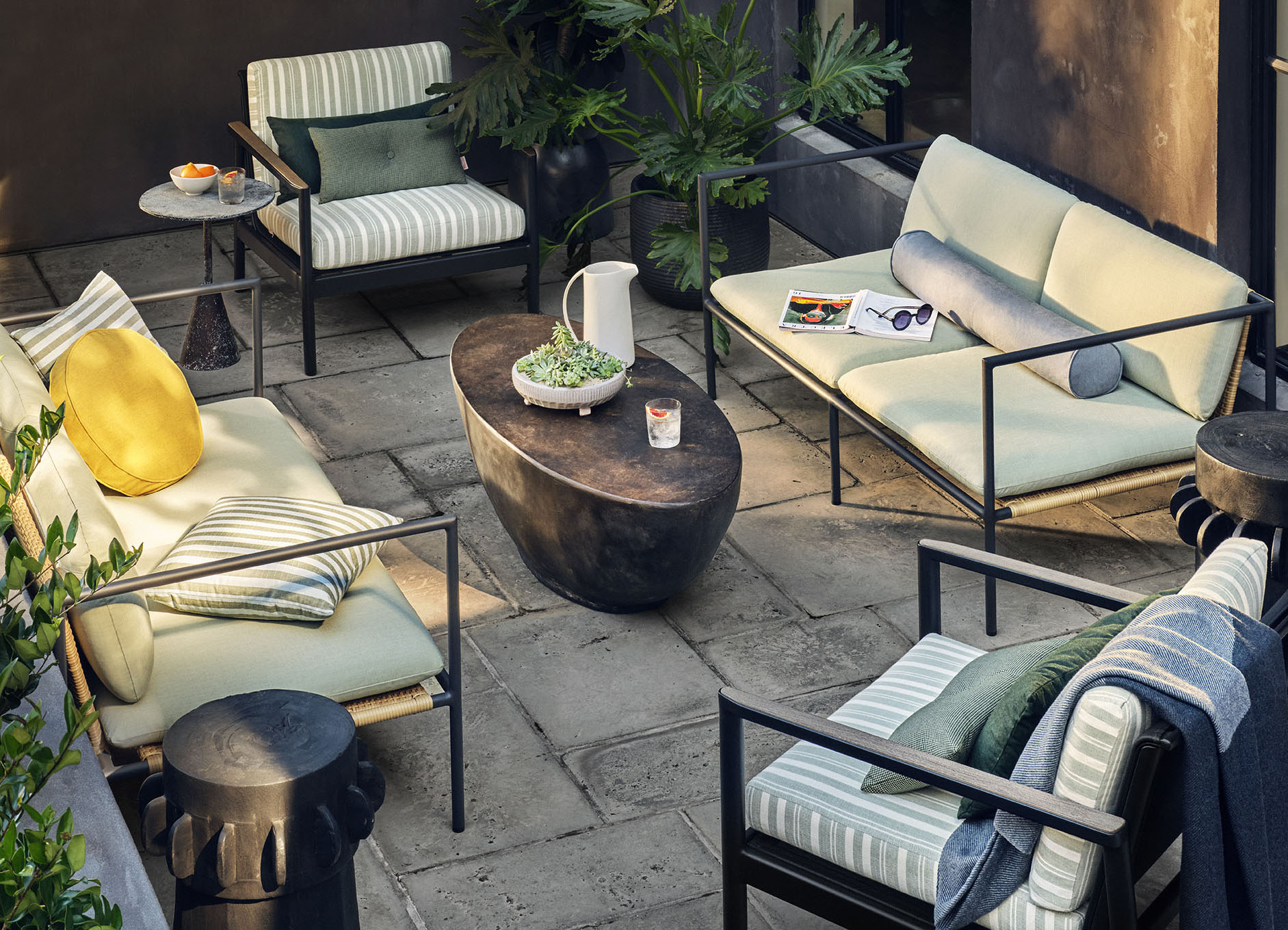Silver State Canvas SeaSalt outdoor performance fabric in a soft coastal palette